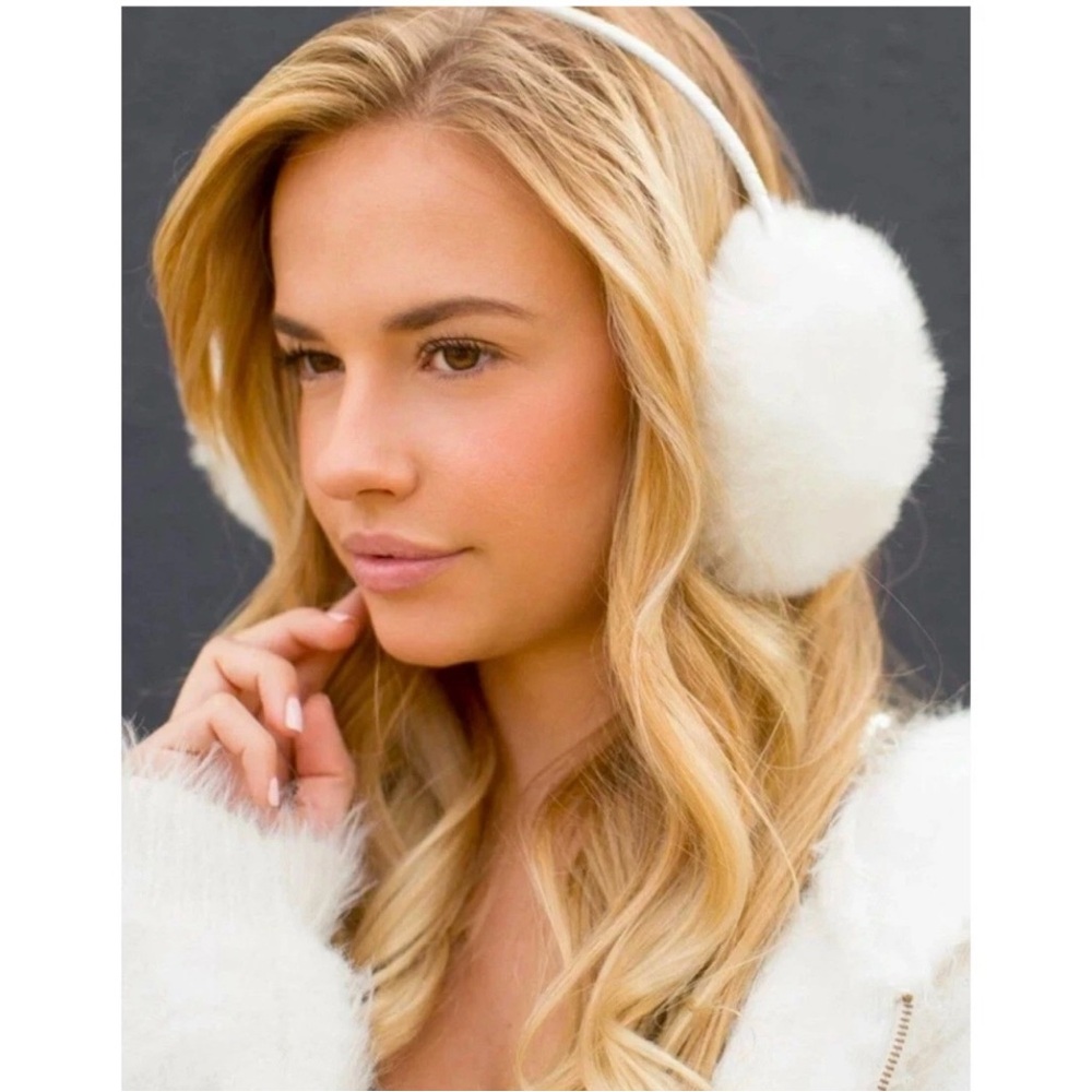 Joyfolie Madison Elegant White‎ Fluffy Earmuffs One Size Winter Ski Snow Warm